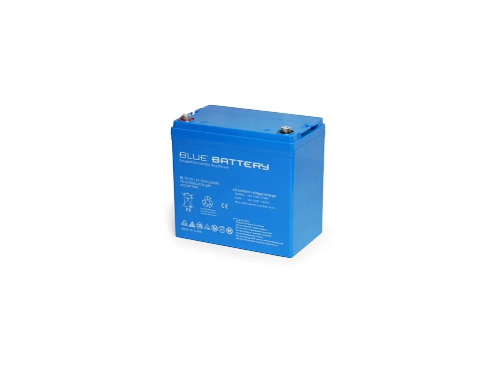 Blue Battery 12 Volt 55 Ah Bakımsız Kuru Akü